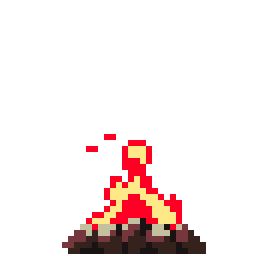 A pixel art campfire.